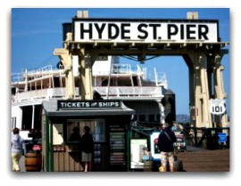 san francisco piers, hyde street pier entrance