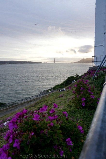Alcatraz night tour, Golden Gate Bridge view at sunset