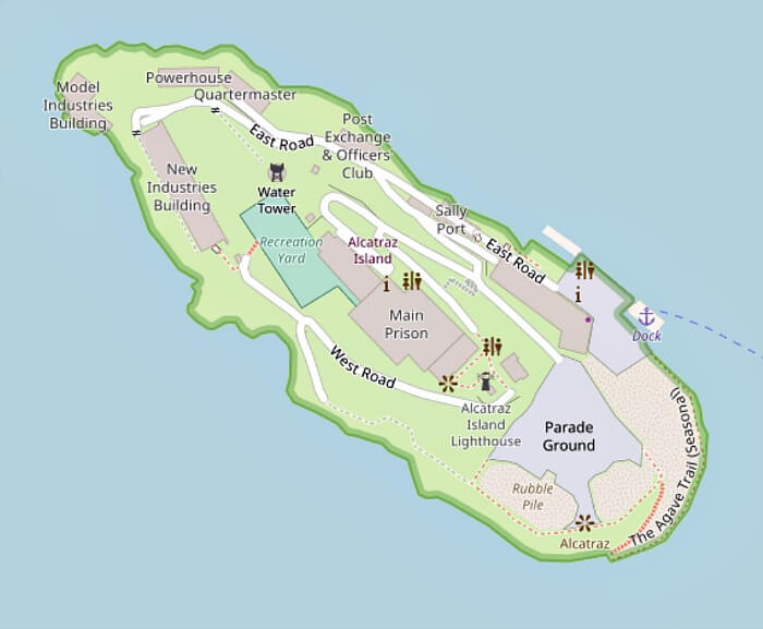 Map of Alcatraz Island